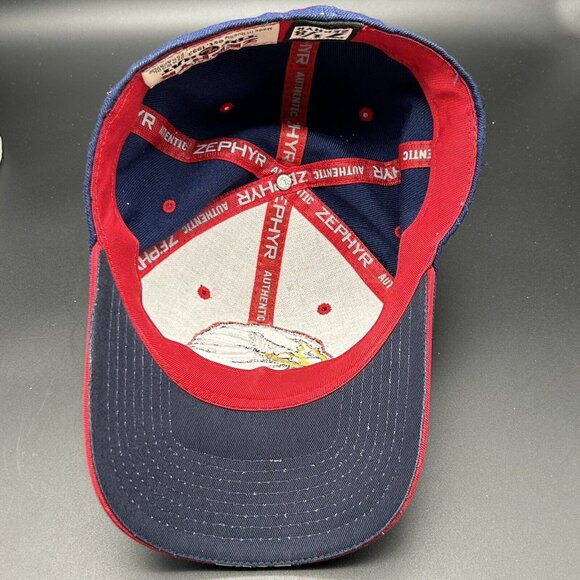 USA American Eagle Hat Cap Red White Blue Fitted Size 7 1/8 Zephyr Wool Acrylic - Picture 5 of 7